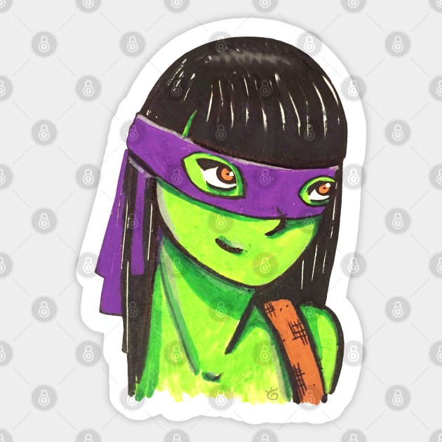 Donatello Girl Sticker by Gunes Ozcan